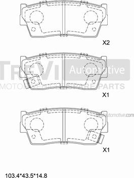 Trevi Automotive PF1568 - Kit pastiglie freno, Freno a disco autozon.pro