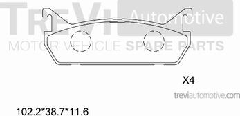 Trevi Automotive PF1562 - Kit pastiglie freno, Freno a disco autozon.pro