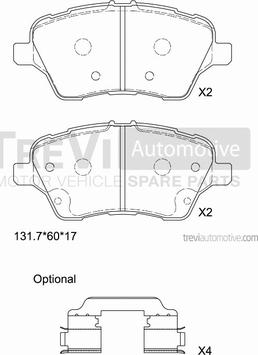 Trevi Automotive PF1501 - Kit pastiglie freno, Freno a disco autozon.pro