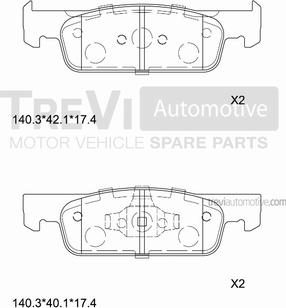 Trevi Automotive PF1503 - Kit pastiglie freno, Freno a disco autozon.pro