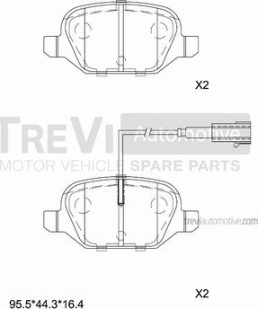 Trevi Automotive PF1514 - Kit pastiglie freno, Freno a disco autozon.pro