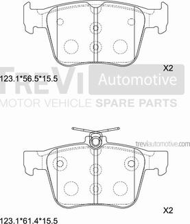 Trevi Automotive PF1516 - Kit pastiglie freno, Freno a disco autozon.pro