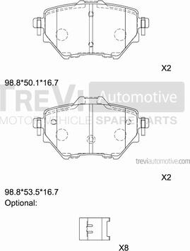 Trevi Automotive PF1511 - Kit pastiglie freno, Freno a disco autozon.pro