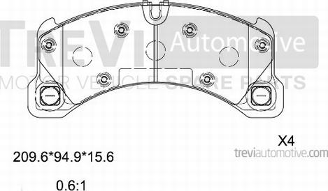 Trevi Automotive PF1518 - Kit pastiglie freno, Freno a disco autozon.pro