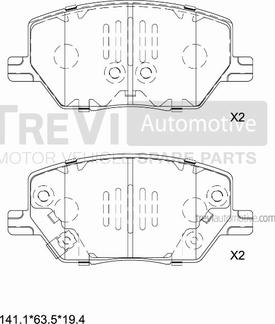 Trevi Automotive PF1512 - Kit pastiglie freno, Freno a disco autozon.pro