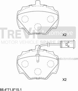 Trevi Automotive PF1517 - Kit pastiglie freno, Freno a disco autozon.pro