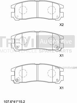 Trevi Automotive PF1584 - Kit pastiglie freno, Freno a disco autozon.pro