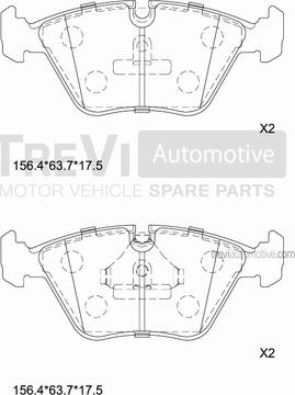 Trevi Automotive PF1580 - Kit pastiglie freno, Freno a disco autozon.pro