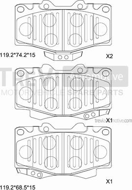 Trevi Automotive PF1582 - Kit pastiglie freno, Freno a disco autozon.pro