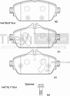 Trevi Automotive PF1534 - Kit pastiglie freno, Freno a disco autozon.pro