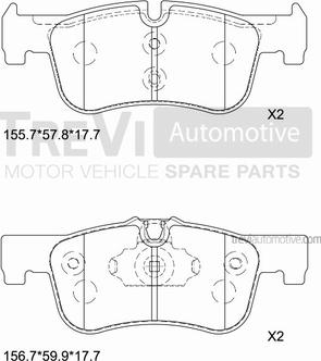 Trevi Automotive PF1531 - Kit pastiglie freno, Freno a disco autozon.pro