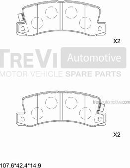 Trevi Automotive PF1524 - Kit pastiglie freno, Freno a disco autozon.pro