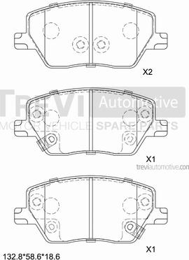 Trevi Automotive PF1526 - Kit pastiglie freno, Freno a disco autozon.pro