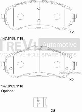 Trevi Automotive PF1520 - Kit pastiglie freno, Freno a disco autozon.pro