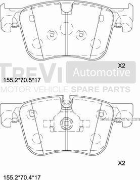 Trevi Automotive PF1521 - Kit pastiglie freno, Freno a disco autozon.pro