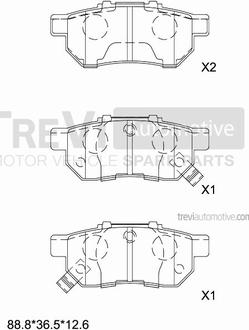 Trevi Automotive PF1579 - Kit pastiglie freno, Freno a disco autozon.pro