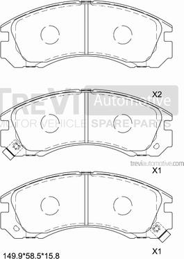 Trevi Automotive PF1575 - Kit pastiglie freno, Freno a disco autozon.pro