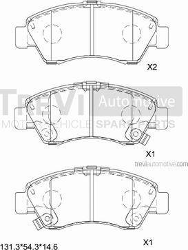 Trevi Automotive PF1578 - Kit pastiglie freno, Freno a disco autozon.pro