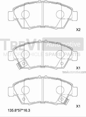 Trevi Automotive PF1577 - Kit pastiglie freno, Freno a disco autozon.pro