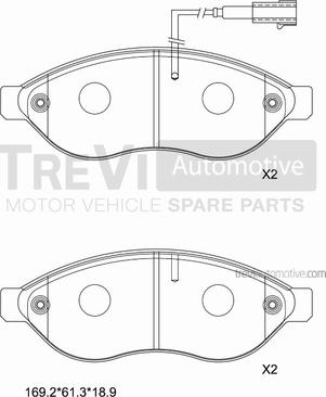 Trevi Automotive PF1649 - Kit pastiglie freno, Freno a disco autozon.pro