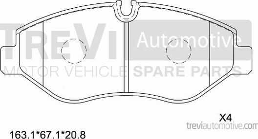 Trevi Automotive PF1644 - Kit pastiglie freno, Freno a disco autozon.pro