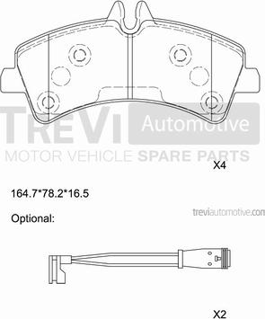 Trevi Automotive PF1645 - Kit pastiglie freno, Freno a disco autozon.pro