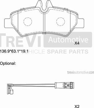 Trevi Automotive PF1646 - Kit pastiglie freno, Freno a disco autozon.pro