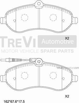 Trevi Automotive PF1641 - Kit pastiglie freno, Freno a disco autozon.pro