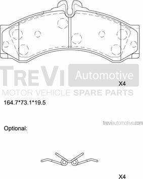 Trevi Automotive PF1647 - Kit pastiglie freno, Freno a disco autozon.pro