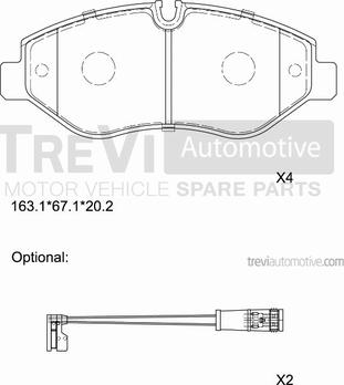 Trevi Automotive PF1659 - Kit pastiglie freno, Freno a disco autozon.pro