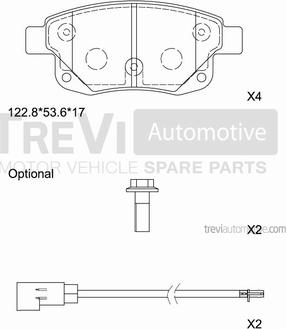 Trevi Automotive PF1654 - Kit pastiglie freno, Freno a disco autozon.pro