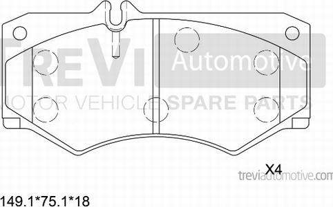 Trevi Automotive PF1655 - Kit pastiglie freno, Freno a disco autozon.pro