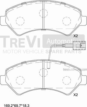 Trevi Automotive PF1650 - Kit pastiglie freno, Freno a disco autozon.pro