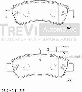 Trevi Automotive PF1651 - Kit pastiglie freno, Freno a disco autozon.pro