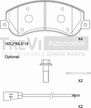 Trevi Automotive PF1653 - Kit pastiglie freno, Freno a disco autozon.pro