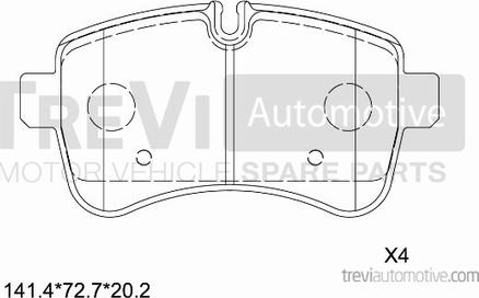 Trevi Automotive PF1657 - Kit pastiglie freno, Freno a disco autozon.pro