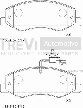 Trevi Automotive PF1669 - Kit pastiglie freno, Freno a disco autozon.pro