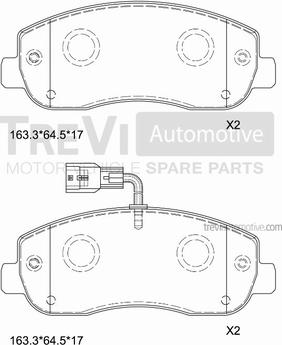 Trevi Automotive PF1667 - Kit pastiglie freno, Freno a disco autozon.pro