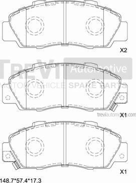 Trevi Automotive PF1604 - Kit pastiglie freno, Freno a disco autozon.pro