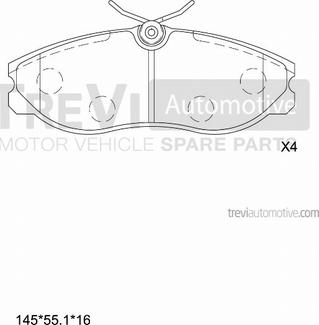 Trevi Automotive PF1605 - Kit pastiglie freno, Freno a disco autozon.pro