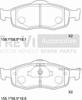 Trevi Automotive PF1601 - Kit pastiglie freno, Freno a disco autozon.pro