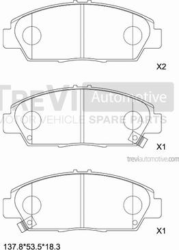 Trevi Automotive PF1603 - Kit pastiglie freno, Freno a disco autozon.pro