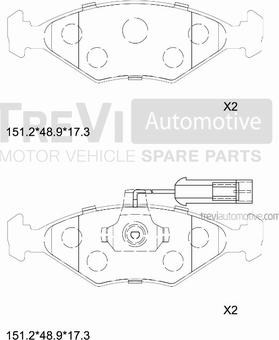 Trevi Automotive PF1602 - Kit pastiglie freno, Freno a disco autozon.pro