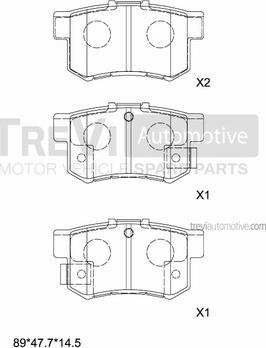 Trevi Automotive PF1610 - Kit pastiglie freno, Freno a disco autozon.pro