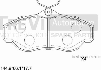 Trevi Automotive PF1612 - Kit pastiglie freno, Freno a disco autozon.pro