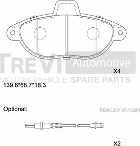 Trevi Automotive PF1617 - Kit pastiglie freno, Freno a disco autozon.pro