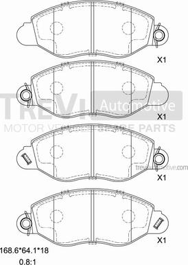 Trevi Automotive PF1636 - Kit pastiglie freno, Freno a disco autozon.pro