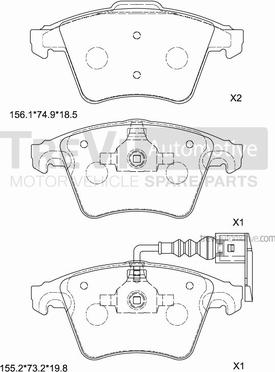 Trevi Automotive PF1638 - Kit pastiglie freno, Freno a disco autozon.pro