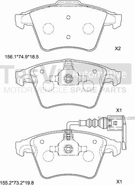 Trevi Automotive PF1637 - Kit pastiglie freno, Freno a disco autozon.pro