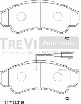 Trevi Automotive PF1629 - Kit pastiglie freno, Freno a disco autozon.pro